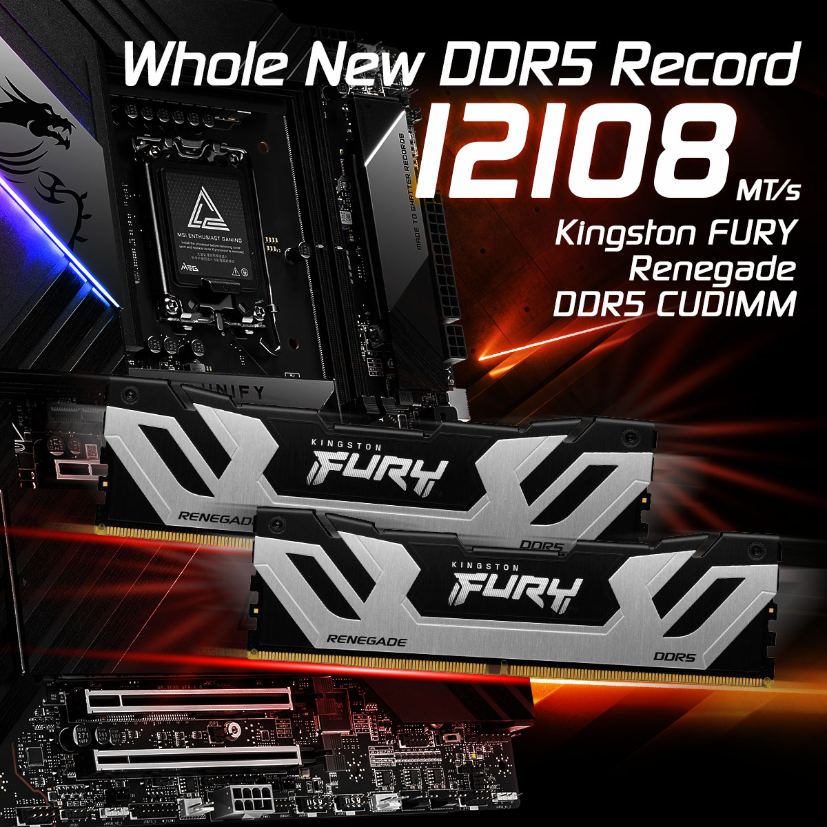 Kingston Technology (@kingstontech) on Twitter photo 🚀 PUSHING BOUNDARIES: 12108MT/s! 🚀
Witness extreme performance! Kingston FURY Renegade DDR5 CUDIMM achieves phenomenal speeds of 12108MT/s when paired with the <a href="/msigaming/">MSI Gaming</a> MEG Z890 UNIFY-X Motherboard. Experience next-level memory performance! 💪 🚀 PUSHING BOUNDARIES: 12108MT/s! 🚀
Witness extreme performance! Kingston FURY Renegade DDR5 CUDIMM achieves phenomenal speeds of 12108MT/s when paired with the <a href="/msigaming/">MSI Gaming</a> MEG Z890 UNIFY-X Motherboard. Experience next-level memory performance! 💪