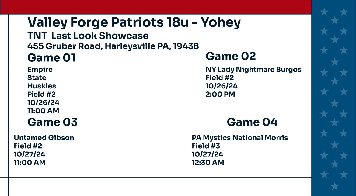 my team and i’s schedule for this weekend!!!