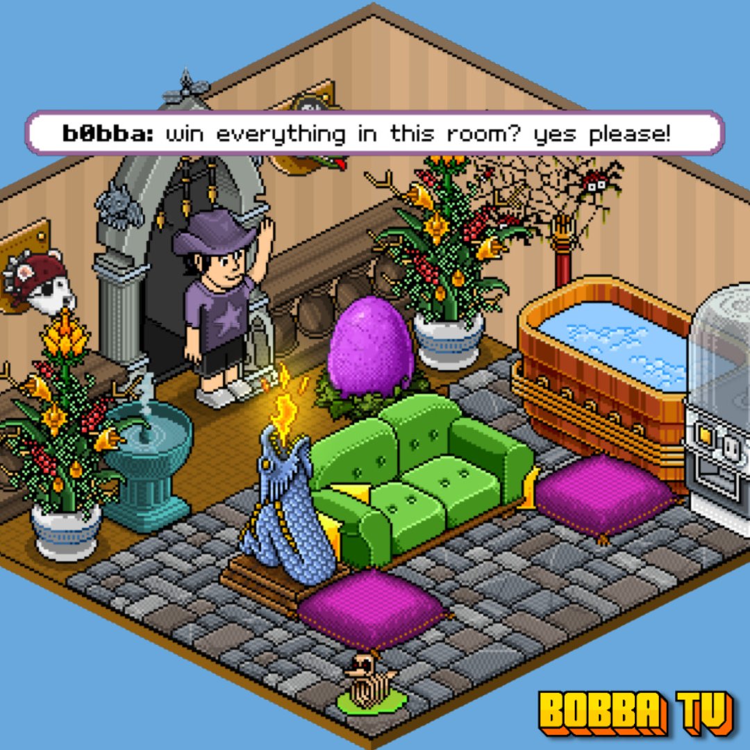 🎁DID SOMEONE SAY GIVEAWAY🎁 
To celebrate the rebrand, I'm giving away a room full of Habbo Origins furni! All you need to do is:

✅ Follow
❤️ Like &amp; RT
👯‍♀️ Tag a friend!

Good luck! 🍀
twitch.tv/b0bbaTV
<a href="/HabboOrigins/">Habbo Hotel: Origins</a> #HabboHotelOrigins