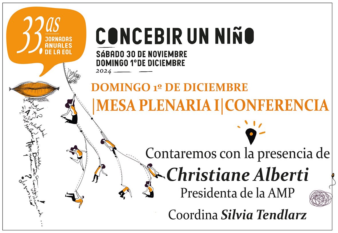 📣📣📣 adelanto de programa

Christiane Alberti - Presidenta de la AMP

Conferencia 
Mesa Plenaria
Domingo 1/12

🤗🤗🤗

Inscripciones:

jornadaseol.ar/para_no_malent…
