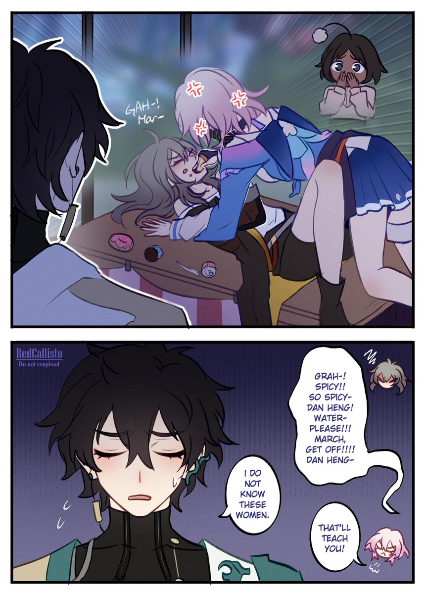 I cannot believe this was a written scene so i doodled it

#HonkaiStarRail #崩壊スターレイル #DanHeng #Stelle #March7th