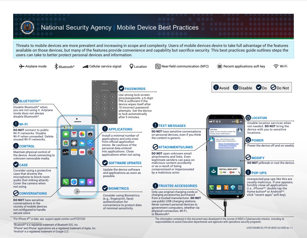 The_Cyber_News's tweet photo. @The_Cyber_News  NSA recommends restarting your phone at least once a week for security reasons. https://t.co/uaAvJWrcu0
