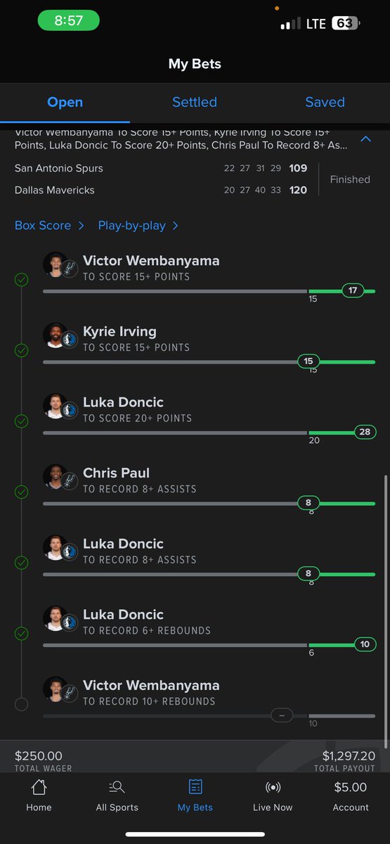 Israelpatt4's tweet photo. @FanDuel_Support I had a parlay on Wemby getting 10+ rebounds and I watched him live get 11 how did I get ripped off like this on my parlay this isn’t right https://t.co/mzW4EJx1Mg