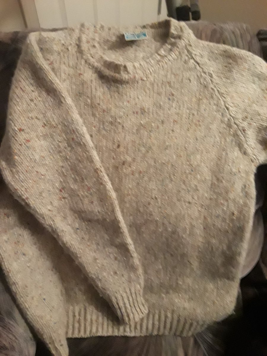 LibraryGremlin's tweet photo. @dieworkwear I lucked into this 'Donegal Tweed' sweater at Goodwill a few years ago. It's probably the nicest sweater I've ever owned (even if I am allergic to wool). https://t.co/IMTeKs3akN