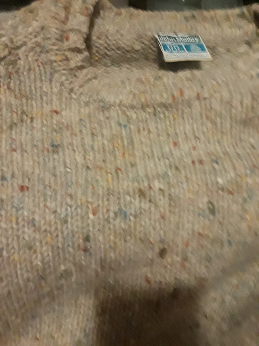 LibraryGremlin's tweet photo. @dieworkwear I lucked into this 'Donegal Tweed' sweater at Goodwill a few years ago. It's probably the nicest sweater I've ever owned (even if I am allergic to wool). https://t.co/IMTeKs3akN