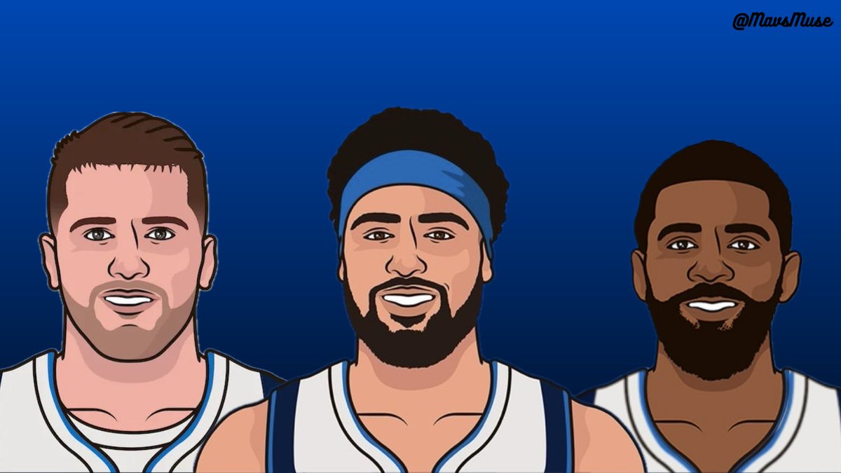 Mavs big 3 tonight:

Luka                     Klay                 Kyrie
28 PTS                22 PTS           15 PTS
10 REB                 7 AST              2 STL
8 AST                   66% 3P          + 15

— Undefeated in the Klay Thompson era