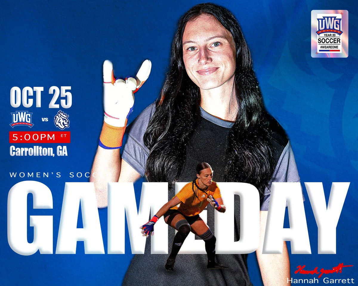 LAST GAMEDAY ⚽️‼️
Come to support the team for the last game of the season💙

🆚: Queens
📍: UWG Soccer Field
⏰: 5:00 p.m. ET
📺: ESPN+ ($)

#WeAreOne