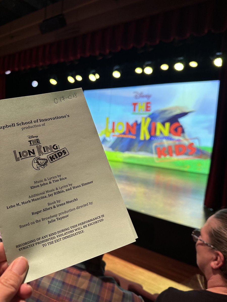 dmsc33's tweet photo. ⁦@campbellusd⁩ ⁦@WolfpackCSI⁩ Opening night of The Lion King… so excited!! https://t.co/nxibRyMitR