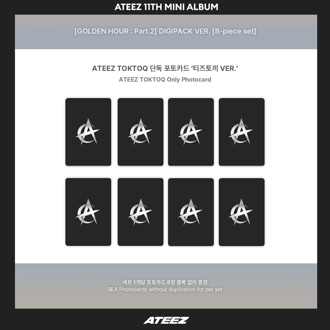 ATEEZofficial's tweet photo. [📢] ATEEZ(에이티즈) GOLDEN HOUR : Part.2 예약 판매 특전 안내 
⠀
TOKTOQ ONLY ALBUM SET &amp; PHOTOCARD 오픈!
지금 바로 TOKTOQ SHOP에서 만나보실 수 있습니다❗
⠀
🔗 https://t.co/3PgdCMts6o
⠀
#ATEEZ #에이티즈
#GOLDENHOUR #GOLDENHOUR_Part2 https://t.co/qDUDAwwRtw