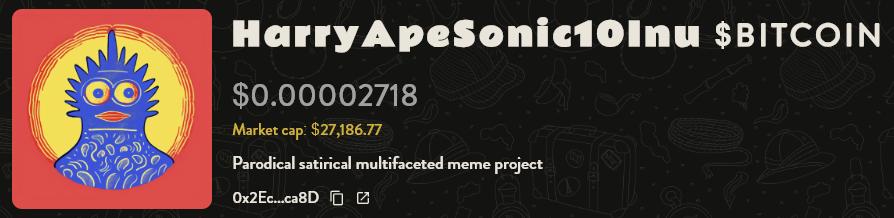 ALPHA IS $HarryApeSonic10Inu $BITCOIN

HUGE BUYS INCOMING