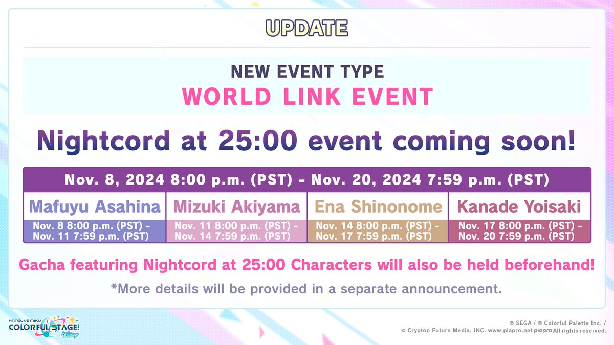 lyratums's tweet photo. reminder for ensekai tierers that wl chapters have a different start time than normal events.. these start at 8 PM pst instead of the usual 3 PM pst https://t.co/wRH7EPZSfB