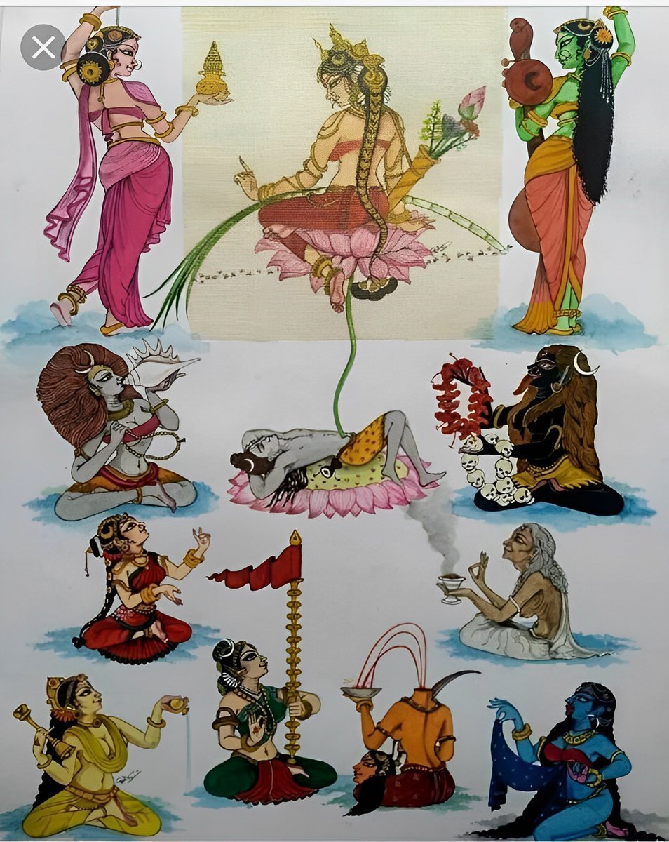 JitendraEci's tweet photo. 10 महाविद्या तंत्र की देवी...

हमारे शास्त्रों में दस महाविद्याओं का उल्लेख किया गया है। तंत्र क्रिया में विद्या में इन 10 महाविद्याओं का विशेष महत्व होता है।  

इन 10 विद्याओं की साधना और उपासना से विशेष फल की प्राप्ति होती है। ये महाविद्याओं को दशावतार माना गया है। 10 महाविद्याएं मां दुर्गा के ही रूप है जिसे सिद्धि देने वाली मानी जाती है। 

मां दुर्गा के इन दस महाविद्याओं की साधना करने वाला व्यक्ति सभी भौतिक सुखों को प्राप्त कर बंधन से भी मुक्त हो जाता है। मां को प्रसन्न करने के लिए तांत्रिक साधकों द्वारा यह पूजा की जाती है।

ये दस महाविद्याएं इस प्रकार है- काली, तारा, छिन्नमस्ता, षोडशी, भुवनेश्वरी, त्रिपुर भैरवी, धूमावती, बगलामुखी, मात���गी व कमला।

1- काली
सभी 10 महाविद्याओं में काली को प्रथम रूप माना जाता है। माता दुर्गा ने राक्षसों का वध करने के लिए माता ने यह रूप धारण किया था। सिद्धि प्राप्त करने के लिए माता के इस रूप की पूजा की जाती है। जिस तरह से भगवान शिव जल्दी प्रसन्न और जल्द रूठने वाले देवता है उसी तरह काली माता भी स्वभाव है। इसलिए जो भी भक्त इनकी साधना कर चाहता है उसे एकनि��्ठ और पवित्र मन का होना चाहिए। देवताऔं और दानवों के बीच हुए युद्ध में मां काली ने ही देवताओं को विजय दिलवाई थी। कोलकाता, उज्जैन और गुजरात में महाकाली के जाग्रत चमत्कारी मंदिर हैं।

मुख्य बातें-
- दस महाविद्या में काली प्रथम रूप है।
- माता का स्वरूप हाथ में त्रिशूल और तलवार
- पूजा के लिए विशेष दिन शुक्रवार और अमावस्या
- कालिका पुराण में इनका विस्तार से वर्णन किया गया है
- काली को ॐ ह्रीं श्रीं क���रीं परमेश्वरि कालिके स्वाहा के प्रसन्न किया जा सकता है।
- कोलकाता, उज्जैन और गुजरात में महाकाली के जाग्रत चमत्कारी मंदिर हैं।

2- तारा
सर्वप्रथम महर्षि वशिष्ठ ने तारा की आराधना की थी। यह तांत्रिकों की मुख्य देवी हैं। देवी के इस रूप की आराधना करने पर आर्थिक उन्नति और मोक्ष की प्राप्ति होती है। पश्चिम बंगाल के बीरभूम जिले में तारापीठ है इसी स्थान पर देवी तारा की उपासना महर्षि वशिष्ठ ने करके तमाम सिद्धियां हासिल की ��ी। तारा देवी का दूसरा प्रसिद्ध मंदिर हिमाचल प्रदेश की राजधानी शिमला में स्थित है।

मुख्य बातें-
- चैत्र मास की नवमी तिथि और शुक्ल पक्ष के दिन तंत्र साधकों के लिए सर्वसिद्धिकारक माना गया है।
- तारा मां को जगृति करने के लिए ऊँ ह्नीं स्त्रीं हुम फट' मंत्र का जाप कर सकते हैं।
- परेशनियों को दूर करने के कारण इन्हें तारने वाली माता तारा कहा जाता है।

3- त्रिपुर सुंदरी
इन्हें ललिता, राज राजेश्वरी और त्रिपुर सुंदरी भी कहते हैं। त्रिपुरा में स्थित त्रिपुर सुंदरी का शक्तिपीठ है। यहां पर माता की चार भुजा और 3 नेत्र हैं। नवरात्रि में रुद्राक्ष की माला से ऐं ह्नीं श्रीं त्रिपुर सुंदरीयै नम: मंत्र का जाप कर सकते हैं।

मुख्य बातें-
- इनकी चार भुजा और तीन नेत्र हैं।
- ऐ ह्नीं श्रीं त्रिपुर सुंदरीयै नम: मंत्र का जाप कर सकते हैं।

4- भुवनेश्वरी
पुत्र प्राप्ति के लिए माता भुवनेश्वरी की आराधना फलदायी ��ानी जाती है। यह शताक्षी और शाकम्भरी नाम से भी जानी जाती है। इस महाविद्या की आराधना से सूर्य के समान तेज ऊर्जा प्राप्ति होती है और जीवन में मान सम्मान मिलता है।

मंत्र- ह्नीं भुवनेश्वरीयै ह्नीं नम:

5- छिन्नमस्ता
इनका स्वरूप कटा हुआ सिर और बहती हुई रक्त की तीन धाराएं से सुशोभित रहता है। इस महाविद्या की उपासना शांत मन से करने पर शांत स्वरूप और उग्र रूप में उपासना करने पर देवी के उग्र रूप के दर्शन होते है। छिन्नमस्तिके का यह मंदिर झारखंड की राजधानी रांची में स्थिति है। कामाख्या के बाद यह दूसरा सबसे लोकप्रिय शक्तिपीठ है।
मंत्र- 
 'श्रीं ह्नीं ऎं वज्र वैरोचानियै ह्नीं फट स्वाह���

6-भैरवी
भैरवी की उपासना से व्यक्ति सभी बंधनों से मुक्त हो जाता है। इनकी पूजा से व्यापार में लगातार बढ़ोतरी और धन सम्पदा की प्राप्ति होती है। 
मंत्र- ह्नीं भैरवी क्लौं ह्नीं स्वाहा:

7-धूमावती
धूमावती माता को अभाव और संकट को दूर करने वाली माता कहते है। इनका कोई भी स्वामी नहीं है। इनकी साधना से व्यक्ति की पहचान महाप्रतापी और सिद्ध पुरूष के रूप में होती है। ऋग्वेद में इन्हें 'सुतरा' कहा गया है���

मंत्र- ऊँ धूं धूं धूमावती देव्यै स्वाहा:

8- बगलामुखी
बगलामुखी की साधना दुश्मन क��� भय से मुक्ति और वाक् सिद्धि के लिए की जाती है। जो साधक नवरात्रि में इनकी साधना करता है वह हर क्षेत्र में सफलता प्राप्त करता है। महाभारत के युद्ध में कृष्ण और अर्जुन ने कौरवों पर विजय हासिल करने के लिए माता बगलामुखी की पूजा अर्चना की थी। भारत में मां बगलामुखी के तीन प्रमुख ऐतिहासिक मंदिर माने गए हैं।

मंत्र-
- ऊँ ह्नीं बगुलामुखी देव्यै ह्नीं ओम नम:' 
- 'ह्मीं बगलामुखी सर्व दुष्टानां वाचं मुखं ���दं स्तम्भय जिह्वां कीलम बुद्धिं विनाशय ह्मीं ॐ स्वाहा

9- मातंगी
जो भक्त अपने गृहस्थ जीवन को सुखमय और सफल बनाना चाहते हैं उन्हें मां मातंगी की आराधना करना चाहिए। मतंग भगवान शिव का भी एक नाम है। जो भक्त मातंगी महाविद्या की सिद्धि प्राप्त करता है वह अपने खेल, कला और संगीत के कौशल से दुनिया को अपने वश में कर लेता है।

मंत्र- ऊँ ह्नीं ऐ भगवती मतंगेश्वरी श्रीं स्वाहा:

10- कमला
मां कमला की साधना समृ���्धि, धन, नारी, पुत्र की प्राप्ति के लिए की जाती है। इनकी साधना से व्यक्ति धनवान और विद्यावान हो जाता है।

मंत्र- हसौ: जगत प्रसुत्तयै स्वाहा:
