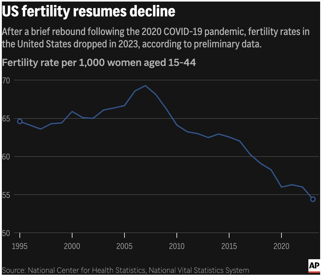 TheRabbitHole's tweet image. American fertility rates