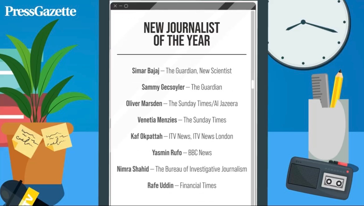 nimrashahid_'s tweet photo. Thrilled to be shortlisted for New Journalist of the Year in great company! 

Also a privilege to see the energy and environment category recognise an investigation I reported with @jomoulds on how Barclays classified oil and gas deals as sustainable finance. https://t.co/DRaOdVbSgq