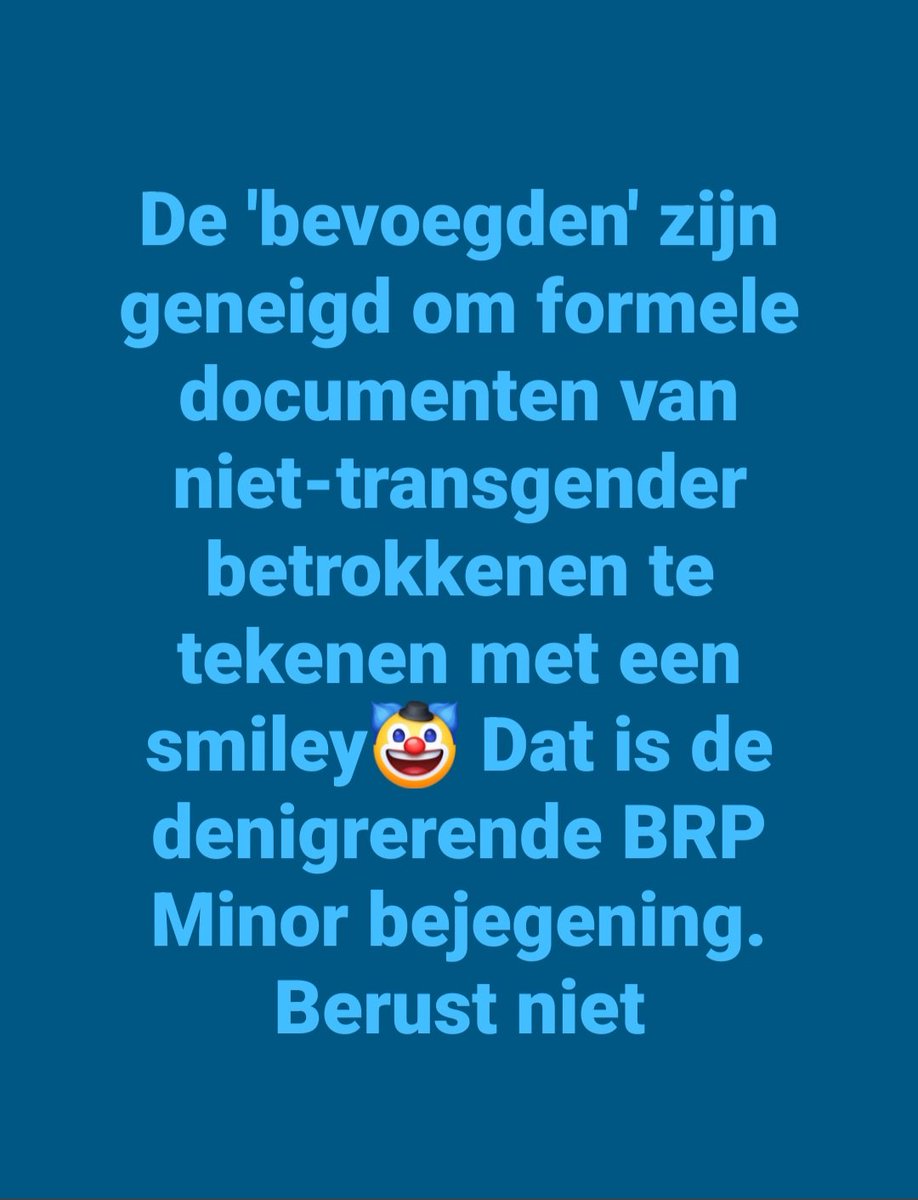 vincent_zegel's tweet photo. Nergens in de politiek, in de radio & televisie talkshows en waar dan ook, is de aanwezigheid van niet-transgender betrokkenen toegestaan
#EGI #transgender #extremisme #cult #schandpaal #TV #jinek
#beneficiairs #inwoners #armoedeval #assetstrip #noreply #trustroof #WO2 #continu https://t.co/gufC6OhYrM