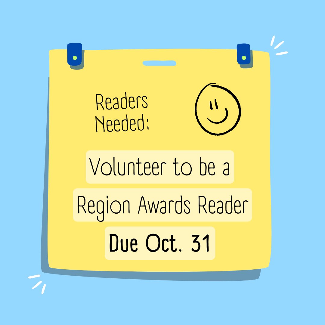 NACADA_Region4's tweet photo. ✨ Have you thought about getting more involved with Region 4 and NACADA? Help read and evaluate Region Award submissions!

👉 Sign up today to serve as a volunteer reader: https://t.co/8S6aSbrOHf

📝 Review takes place in November. https://t.co/a7lb931h7z