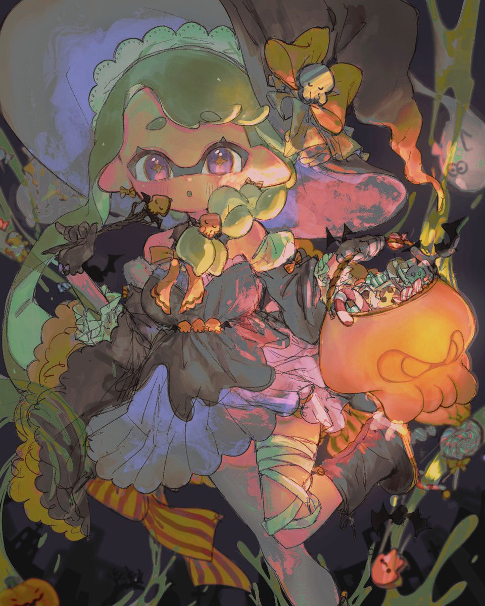 imoyamaimo's tweet photo. いとさん主催のハロウィン企画に参加させていただきました魔女です🧙‍♀️🧹

下記タグから素敵なイラスト見れます↓↓↓
#ゲソ足お先toween_2 https://t.co/0SHfTYZAPZ