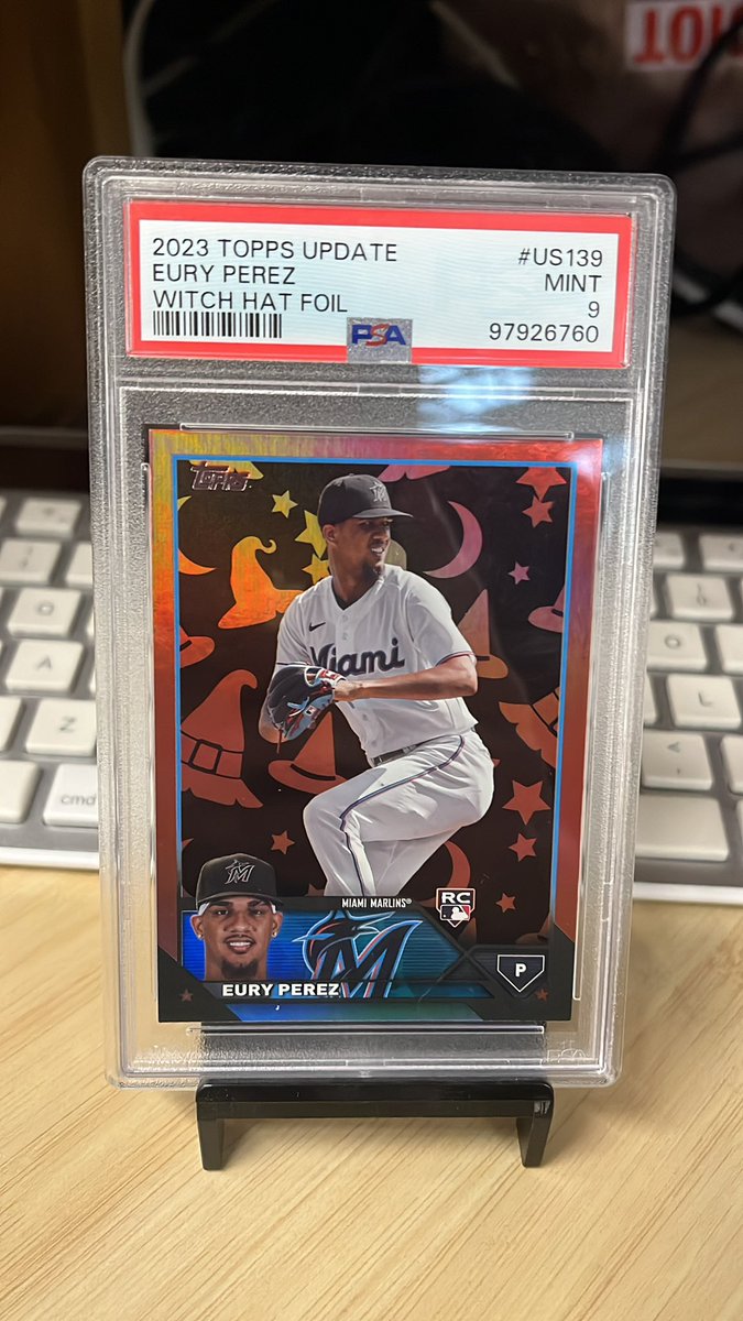 2012CJ's tweet image. Super stoked on my @PSAcard return I got back from my buddy. Might be a 9, but it’s Pop 1, none higher and only one graded so far. Stoked to to add it to my collection for now! #thehobby @CardPurchaser