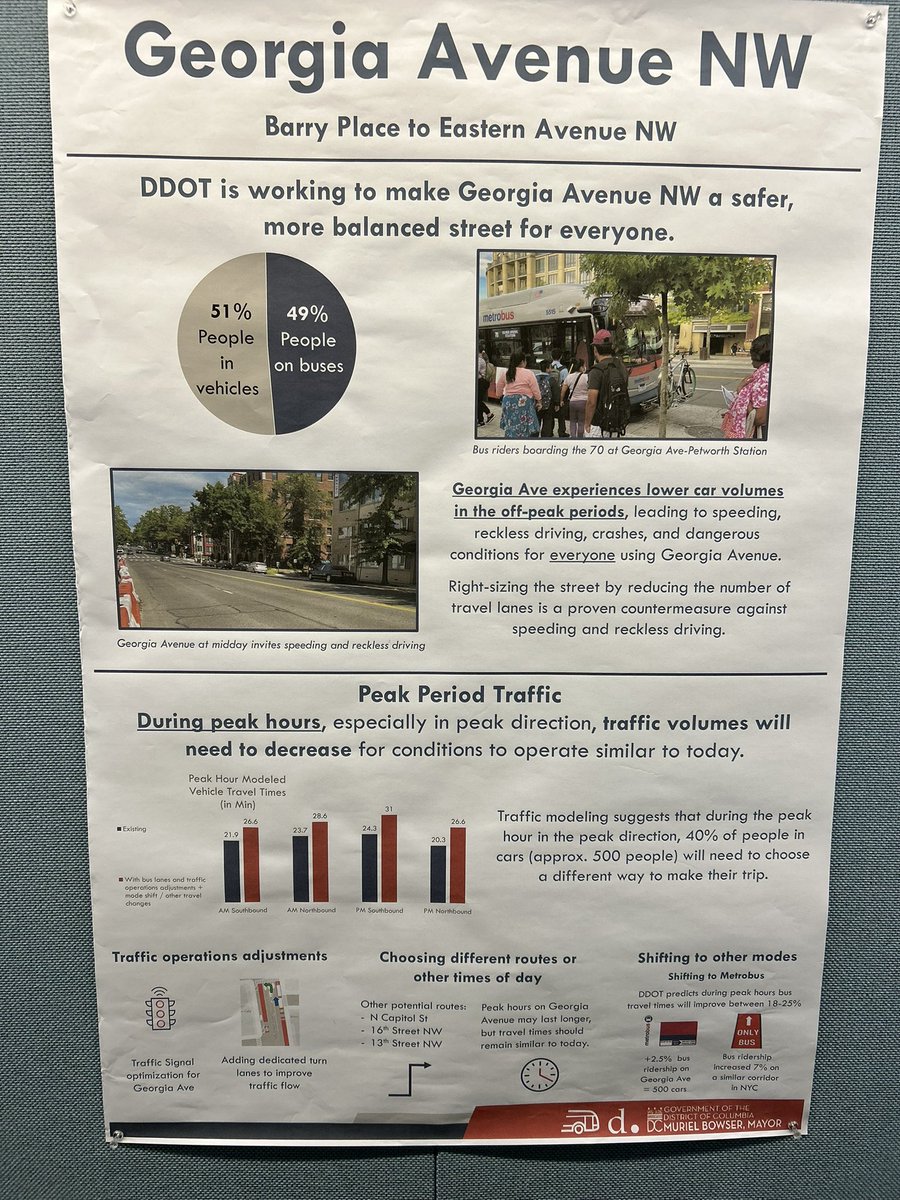 Tonight I attended <a href="/DDOTDC/">DDOT DC</a> ‘s open house on Georgia Ave NW. The facts speak for themselves: a bus lane would make public transport more reliable &amp; safer for everyone on the road. I wrote a comment of support for this. As your ANC I would advocate for more improvements like this.