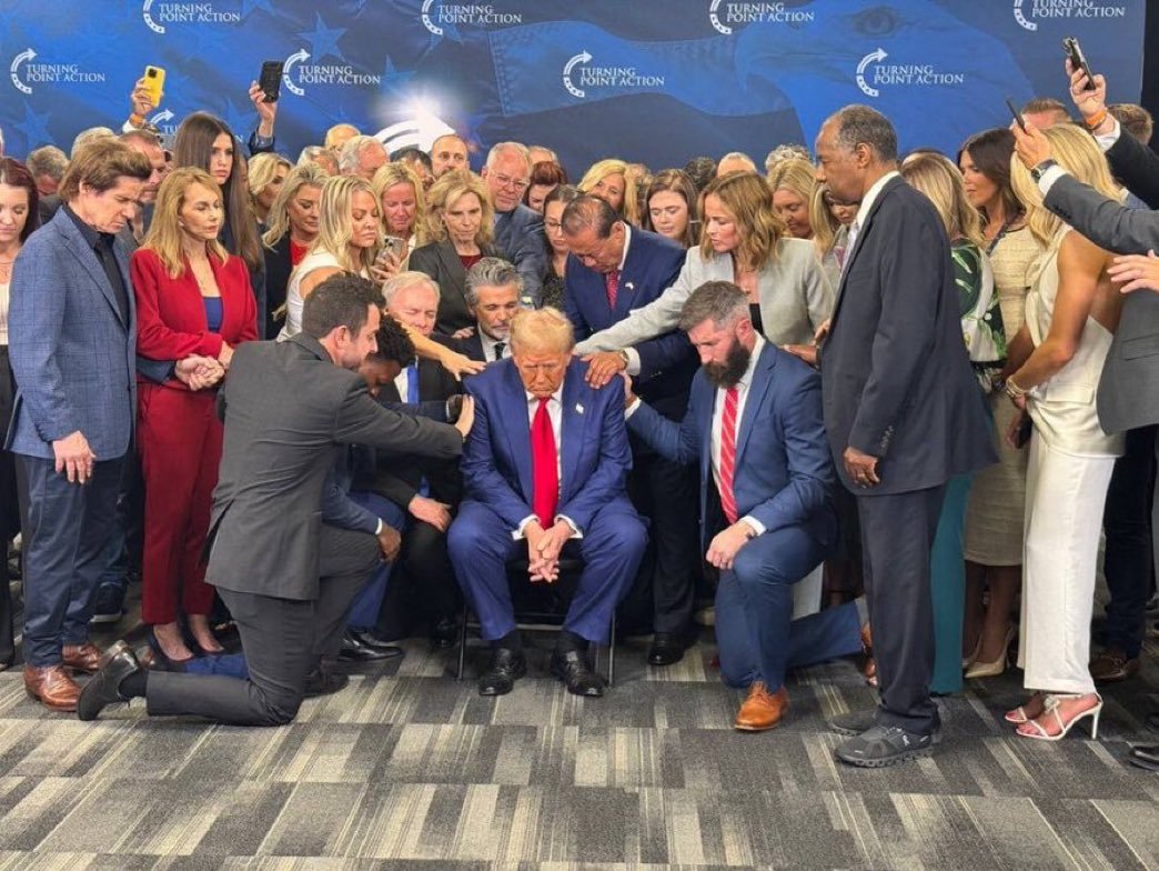 "And when you pray, have your phones out &amp; don't completely surround the person so that photographers can get a good shot." 

- Jesus, Matthew 6:5-6