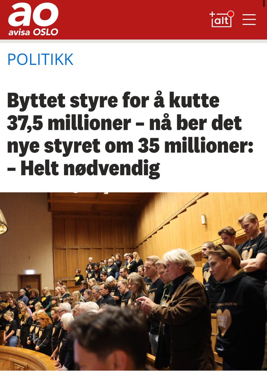 For et politisk makkverk som utspiller seg i Oslo Nye Teater-saken. 

Byråden kastet det forrige styret og nedsatte et nytt for at de skulle gjennomføre kjempekutt i teateret. Nå ber det nye styret om like mye!

Det var kanskje ikke like lett å drive teater uten penger likevel?