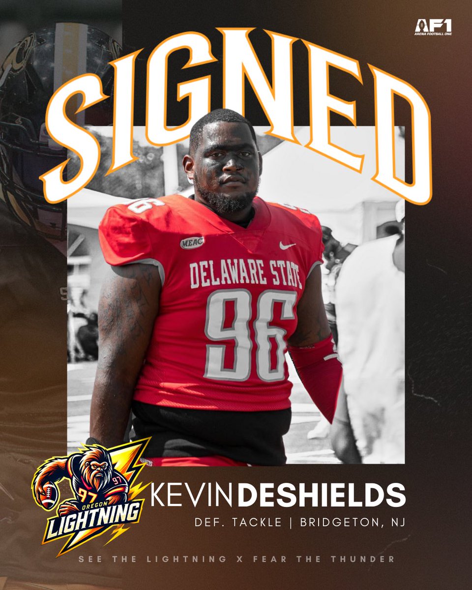 af1lightning's tweet photo. We are excited to announce our very first signing to the Lightning Crew ⚡️
Please welcome Kevin Deshields to the Oregon Lightning! #SquatchEm https://t.co/Pc0l8zyh7d