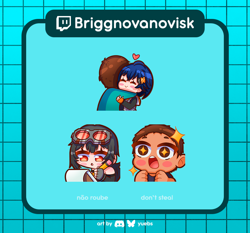 yuyuebs's tweet photo. Comissão para briggnovanovisk, aproveite os emotes💙

Peça vc tbm e deixe suas lives ainda mais únicas! Acesse meu carrd para mais infos: https://t.co/puKtLQUz6N ✨

#emotes #twitchemotes #comissao #art #BRart #BRartist #vtuber #vtuberbr #ZZZ #Grace #Belle #ZenlessZoneZero https://t.co/zdxb0WfAdS