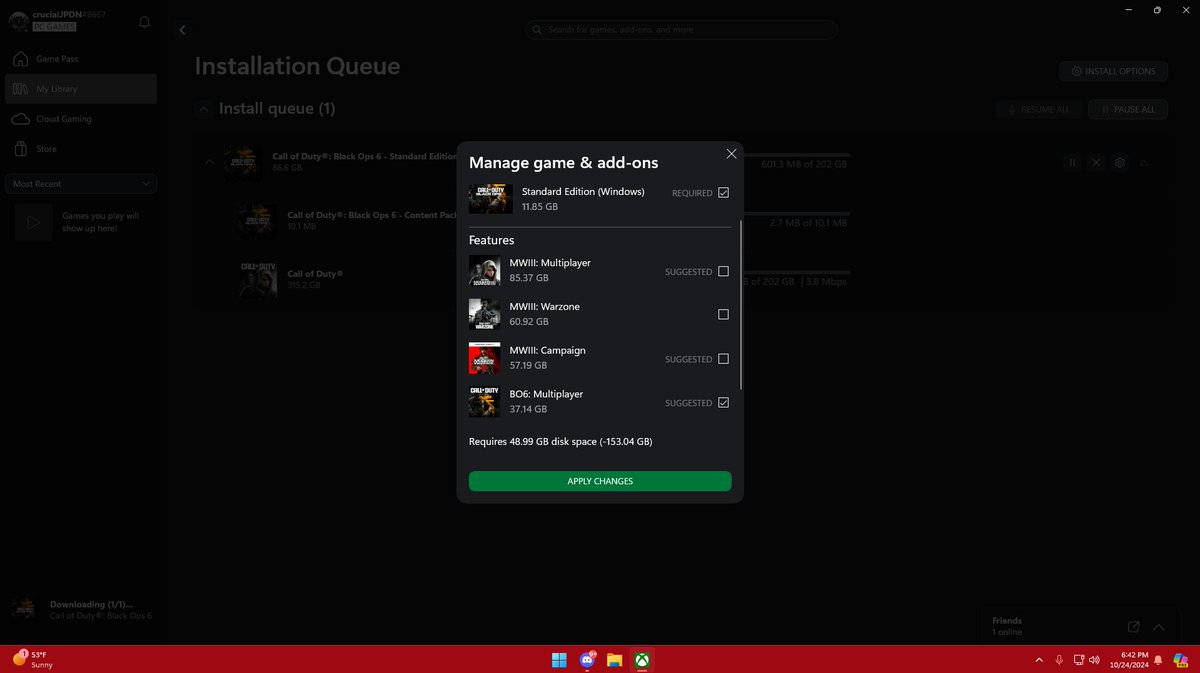 HELP. does anyone know why BO6 is not letting me NOT download mw3
