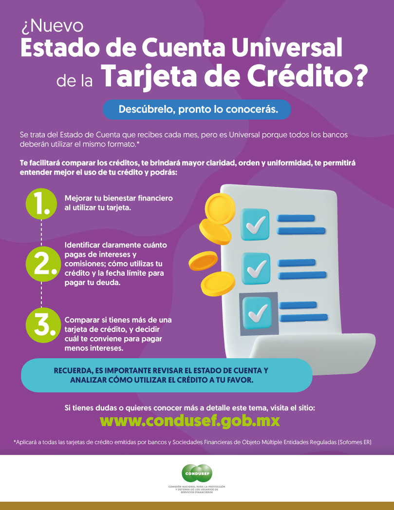 CondusefMX's tweet photo. 👀📃 Con el nuevo Estado de Cuenta Universal de tu tarjeta de crédito, tienes acceso claro y sencillo a todos tus movimientos, pagos y plazos. ¡Todo en un solo lugar, de forma fácil y rápida!

https://t.co/v4iAqYUx2j https://t.co/NlLtDMahcd