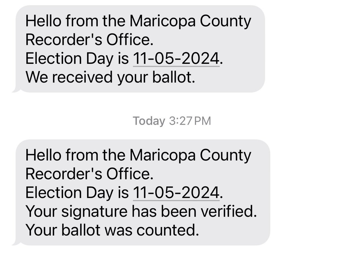 Arizona mail in ballot process working smoothly and as expected.