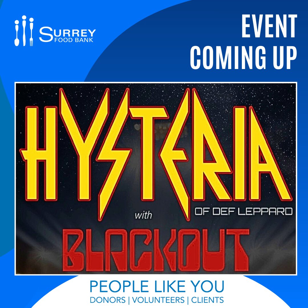 Exposure Entertainment presents Hysteria of Def Leppard and Blackout on their "Let’s Get Rocked Like a Hurricane" Tour 2024/2025!🤘

📅 November 9th⏰ 8:00 PM
📍 Surrey Bell Performing Arts Centre
🎟️ Tickets: $45 ($3 from every ticket going to the Surrey Food Bank). On Sale NOW