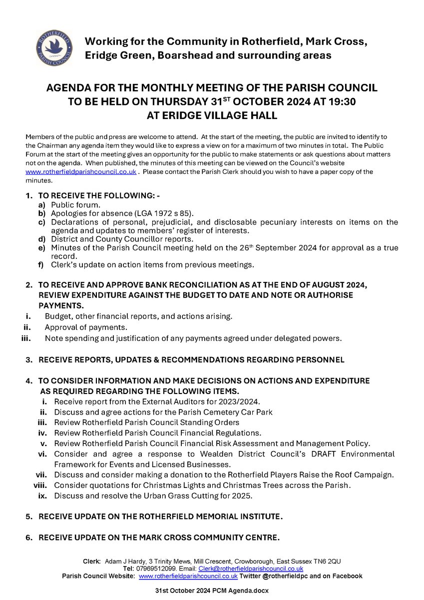 Rotherfield PC tweet media