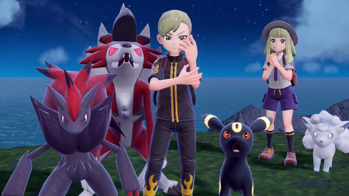 「†蒼き月のZを浴びし岩塊が今…　滅び行く世界を封印する†」

「素敵ですわお兄様！」

#ポケモンSV
#ポケモン写真部