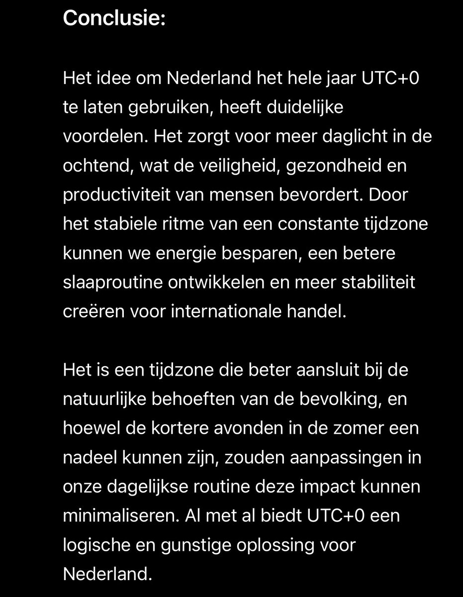 Voordelen West-Europese tijdzone UTC+0 voor Nederland volgens ChatGPT deel 2/2: