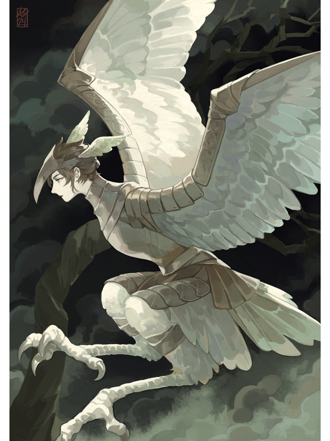 birb lady drawn for the <a href="/DamesZine/">Dames Prod. ⚔️</a> 🐦

#fantasyart #illustration #イラスト