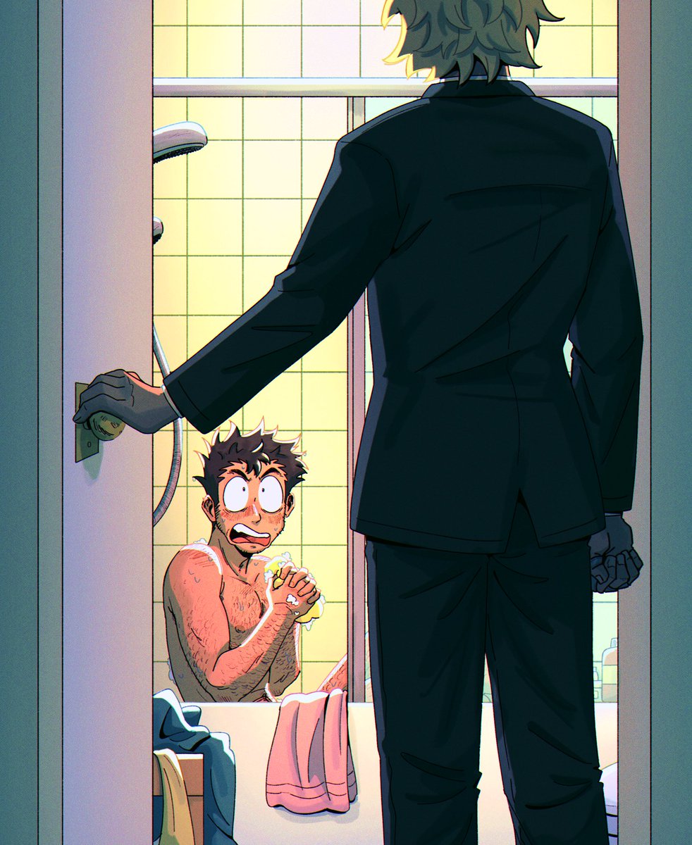 cyndachoo's tweet image. my bad didn’t mean to walk in on u soaped up #hxh #leopika