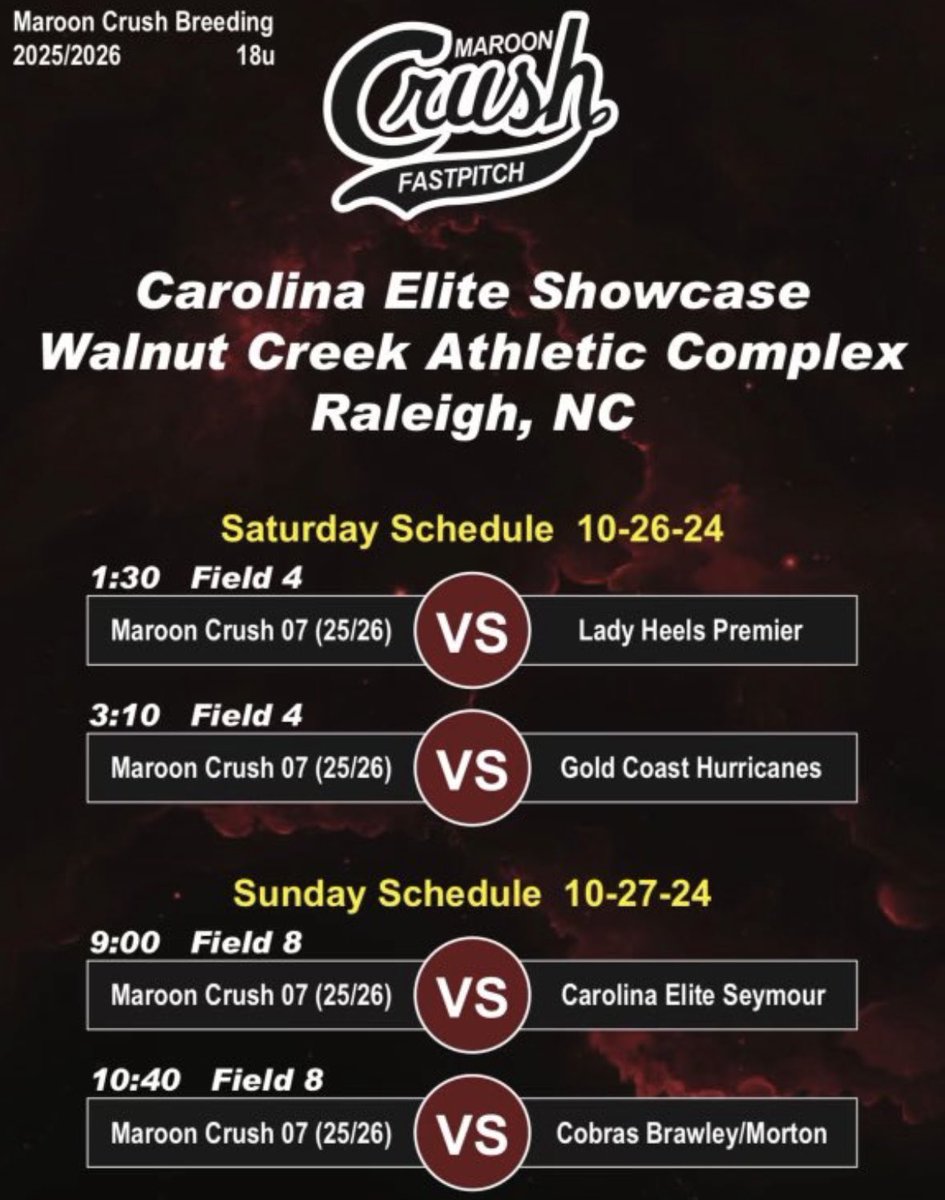 Come check us out in Raleigh this weekend! Can’t wait to be on the field!
<a href="/RoanokeSoftball/">RoanokeSoftball</a> <a href="/GW_Softball/">GW Softball</a>