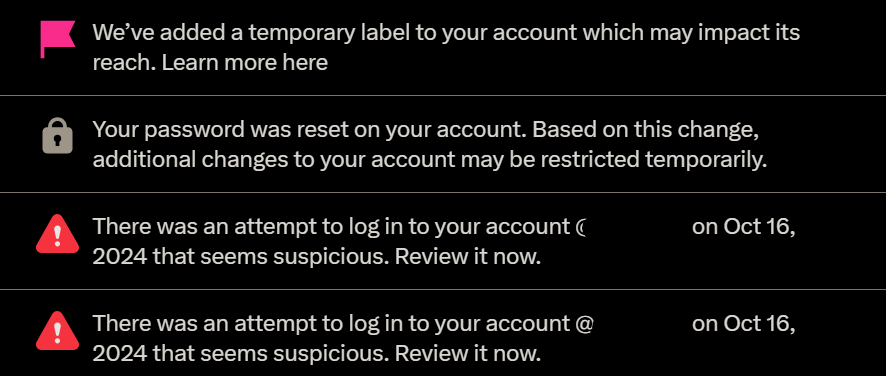 pilon780's tweet photo. @elonmusk @X 
My account got compromised, I recovered it already and now I just got randomly flagged.

I tried the support site but found nothing.

I am an shitty artist hoping to improve, but with limited reach its really demotivating to keep going. https://t.co/t9SjCl4b0s