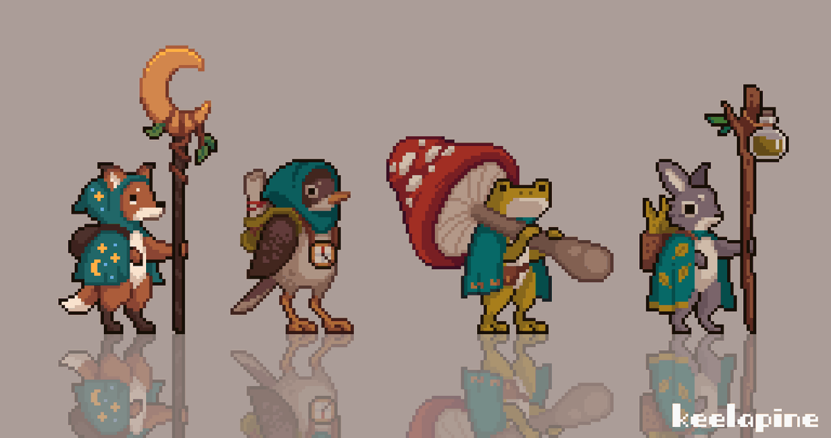 meet my children 🦊🐦🐸🐇 #pixelart