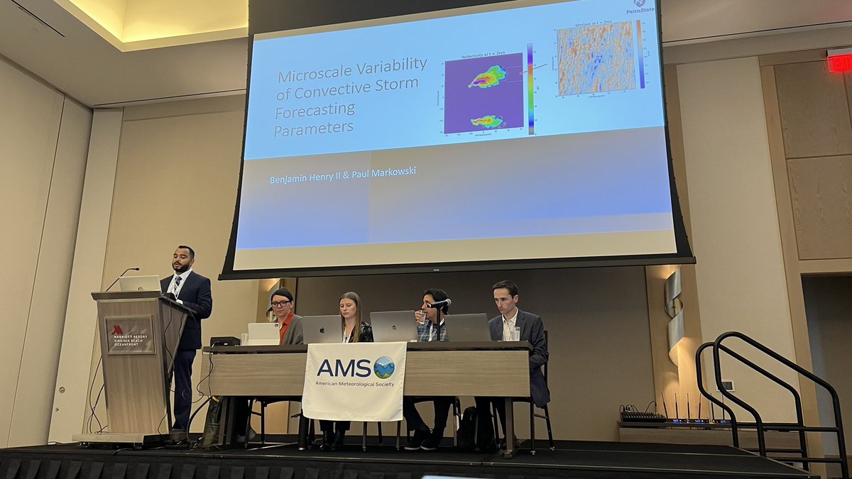 Very grateful and proud to have presented my work on microscale variability in convective storm forecasting parameters at #31SLS! Not only is this my first SLS, but this is my first conference in general! Thank you to everyone who came to listen.🥳🌪️⛈️