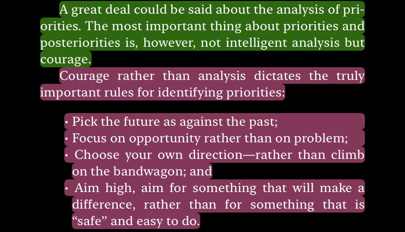 DanielTAdeyemi's tweet image. The most important thing about priorities and posteriorities is, however, not intelligent analysis but courage.
– Peter Drucker