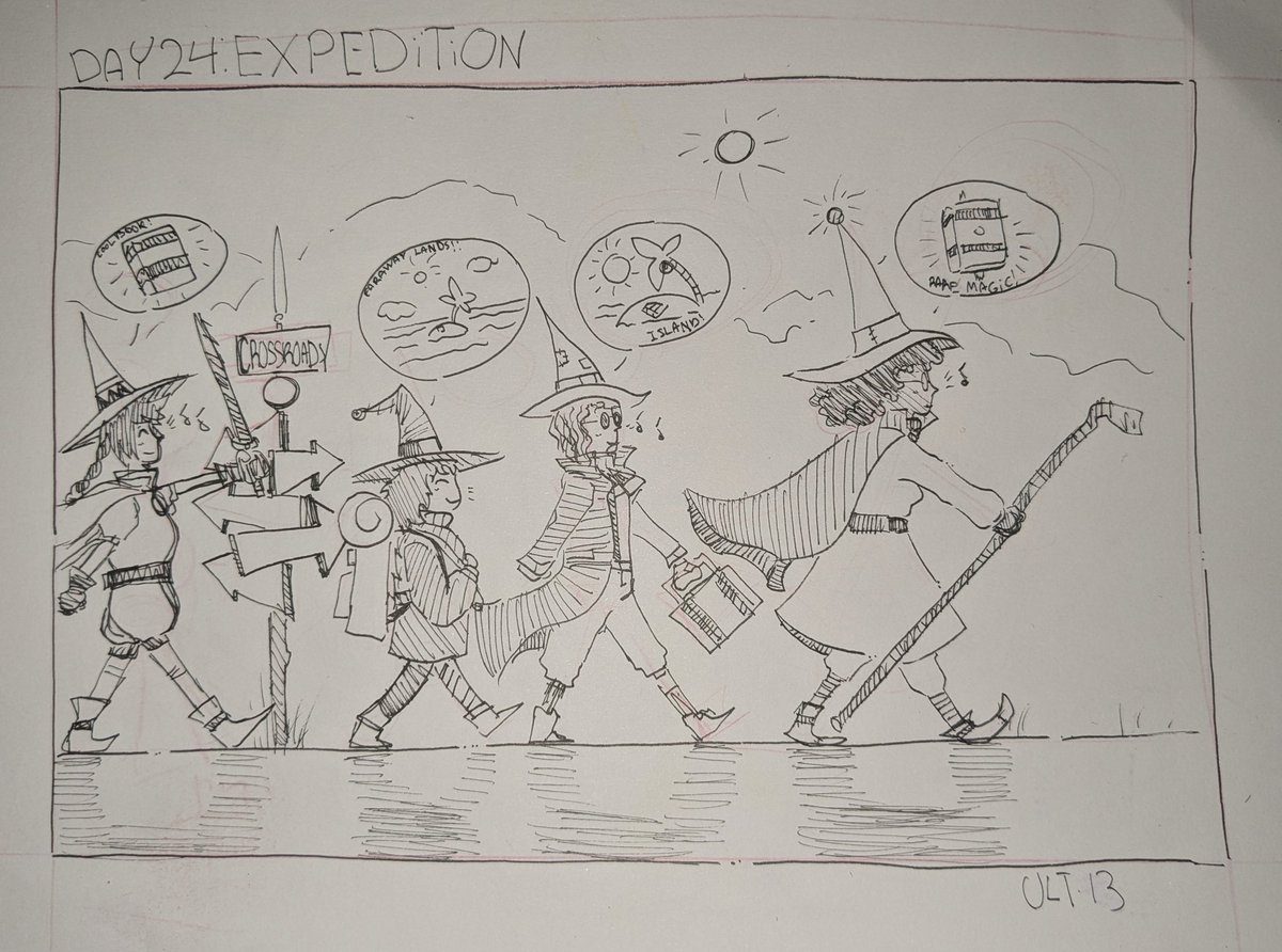 Day 24: Expedition 

The more the merrier for this band of witches.

#inktober2024 
#inktober2024expedition 
#inktober
#art
