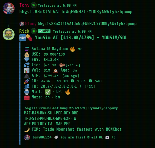 404Labs_'s tweet photo. Two coins, two KOLs, 150x

$GPT2 383k to 45M. 118x
$YOUSIM 413k to 13M. 32x

Welcome to 404
A place where you can find KOLS and tools https://t.co/rFnf1cRbel
