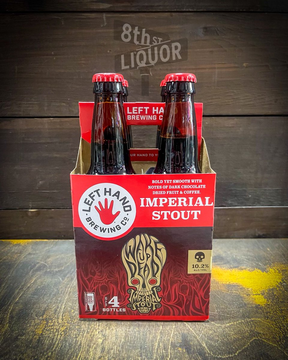 8thStreetLiquor's tweet image. Left Hand Brewing Wake Up Dead is now in stock!  Make sure to get yours before they're gone.

#LeftHandBrewing #WakeUpDead #8thStreetLiquor