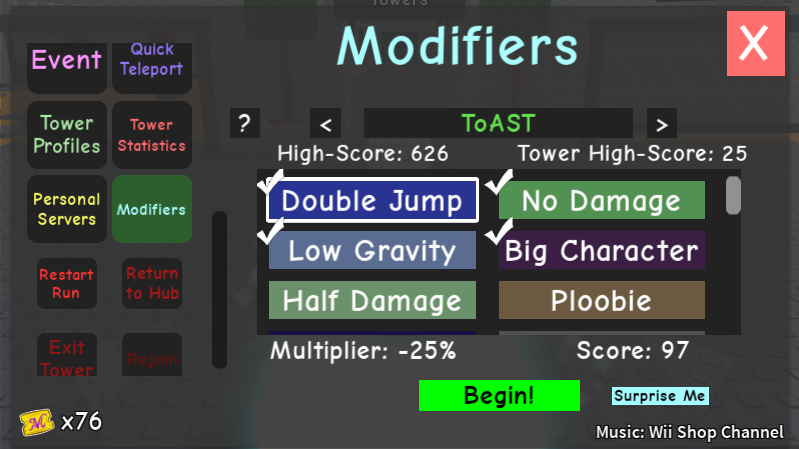 etohgame's tweet photo. Added modifiers, allowing you to play towers in more different ways https://t.co/X6lT0grAlo