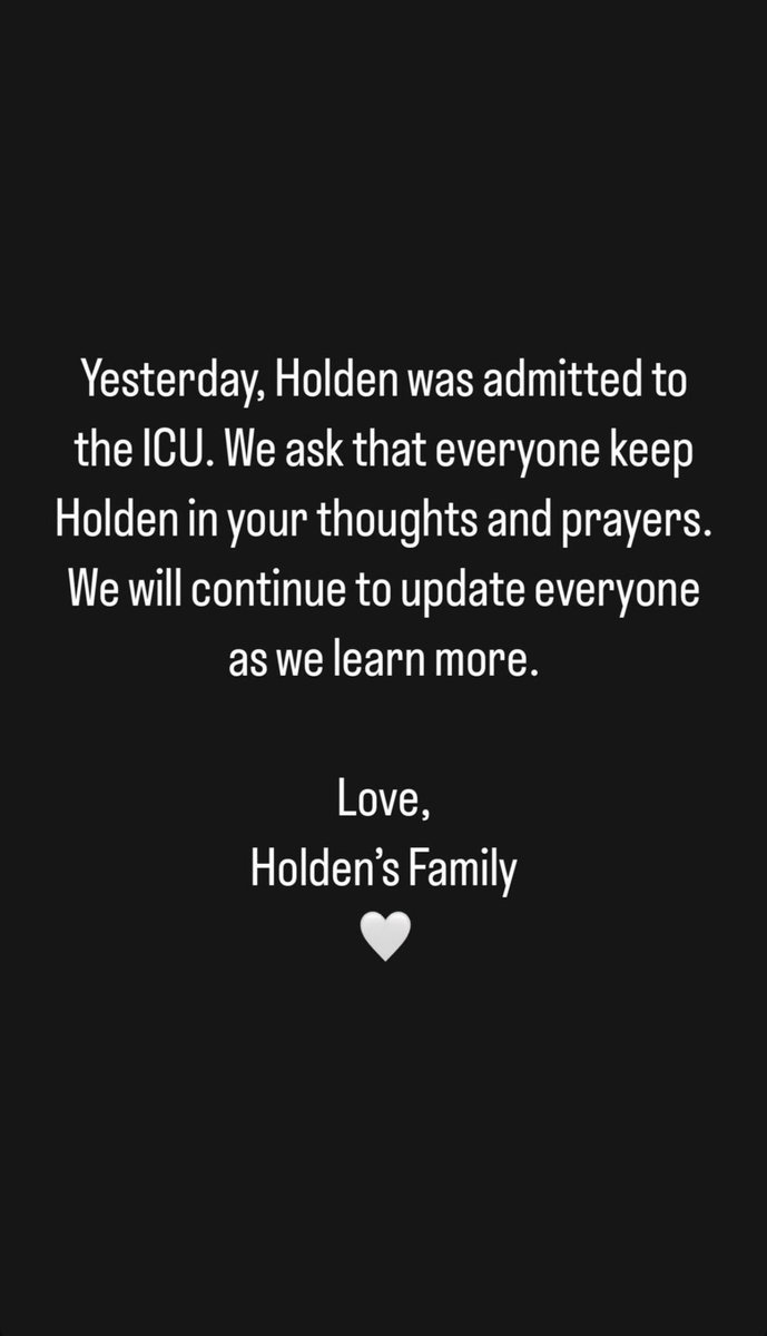 A message from Holden Trent’s family 💜