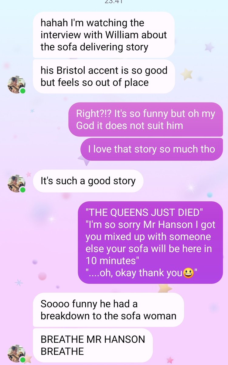 nattmolena's tweet photo. @williamhanson I wanted to share this snippet of me and my best friend's conversation just now, thought you'd like it. I don't know if the social media comments particularly get you down, but if they do, this is just a reminder of how much your actual fans adore you https://t.co/9lOckxardr