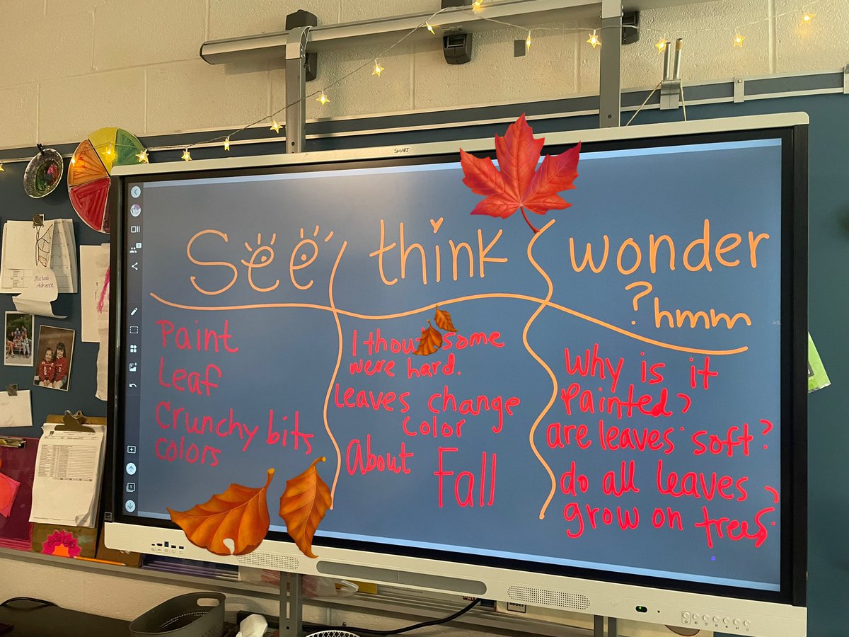 ms. staley (@randolphart) on Twitter photo <a href="/Mrs_Karian/">Kaitlyn Karian</a> class made observations about the 🍁 leaves we painted & used for printmaking. “we are using 2 senses, sight and touch”
- first grader ^ <a href="/RandolphStars/">Randolph ES</a> <a href="/ProjectZero/">Project Zero</a> visual thinking routine (see, think, wonder) to build curiosity & critical thinking skills 😻 <a href="/Mrs_Karian/">Kaitlyn Karian</a> class made observations about the 🍁 leaves we painted & used for printmaking. “we are using 2 senses, sight and touch”
- first grader ^ <a href="/RandolphStars/">Randolph ES</a> <a href="/ProjectZero/">Project Zero</a> visual thinking routine (see, think, wonder) to build curiosity & critical thinking skills 😻