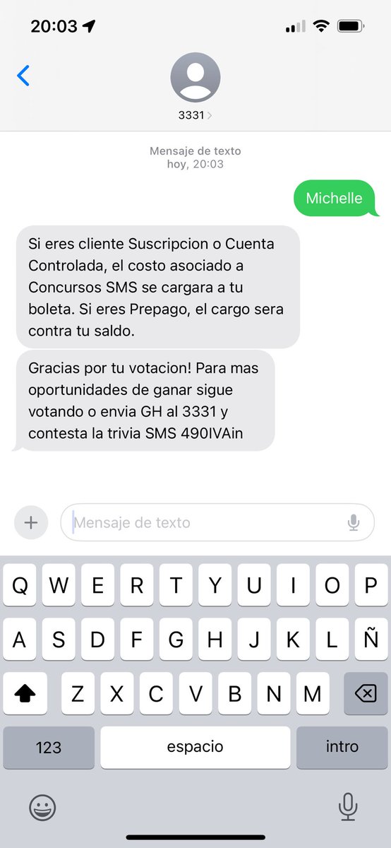 DanielaPomar's tweet photo. @carlos94aldunce Un SMS más los pack de votos ya comprados 🫡 https://t.co/QDmTyXl7d4