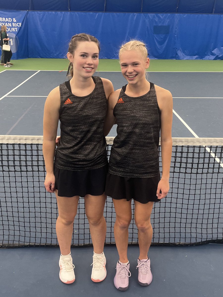 attitudeneffort's tweet photo. Rylee and Therese win their second match of the day and advance to the State semifinals! They will play at 8am on Friday morning. Congratulations and good luck girls! https://t.co/3XUPhp6smo